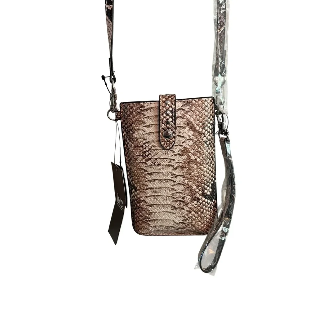 INC International Concepts Sleek Snake Convertible Crossbody/ wristlet Phone Bag